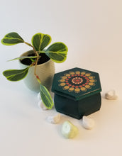 Load image into Gallery viewer, Small Green Wooden Mandala Box
