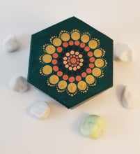 Load image into Gallery viewer, Small Green Wooden Mandala Box
