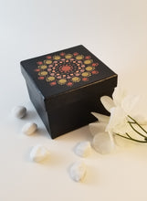 Load image into Gallery viewer, Hand painted Mandala Box Black/Metallic
