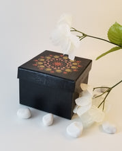 Load image into Gallery viewer, Hand painted Mandala Box Black/Metallic
