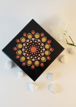 Load image into Gallery viewer, Hand painted Mandala Box Black/Metallic
