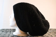 Load image into Gallery viewer, Large Black Crochet Hat
