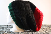 Load image into Gallery viewer, Large Red/Black/Green Crochet Hat

