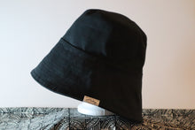 Load image into Gallery viewer, Black Reversible Bucket Hat (Wide Brim)
