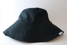 Load image into Gallery viewer, Black Reversible Bucket Hat (Wide Brim)
