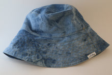 Load image into Gallery viewer, Reversible Distressed Denim Bucket Hat (Wide Brim)
